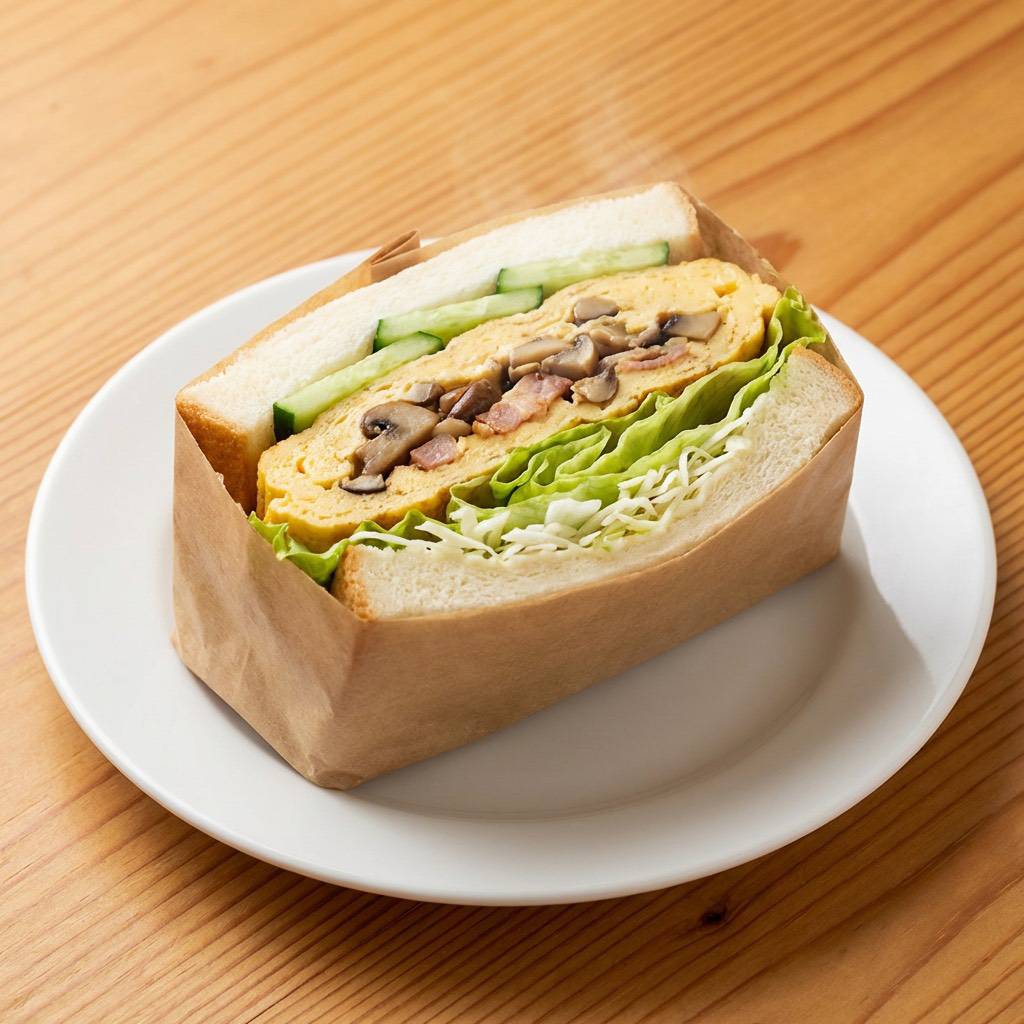 きのこベーコンオムレツ